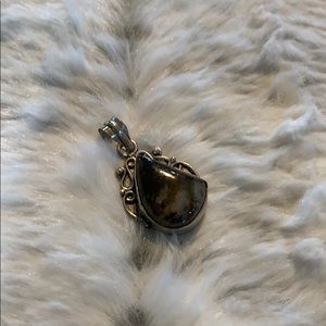 Sterling silver and onyx pendant